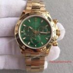 Swiss Replica Daytona Watch - Rolex Green Face Gold Ultimate Chronograph Watch